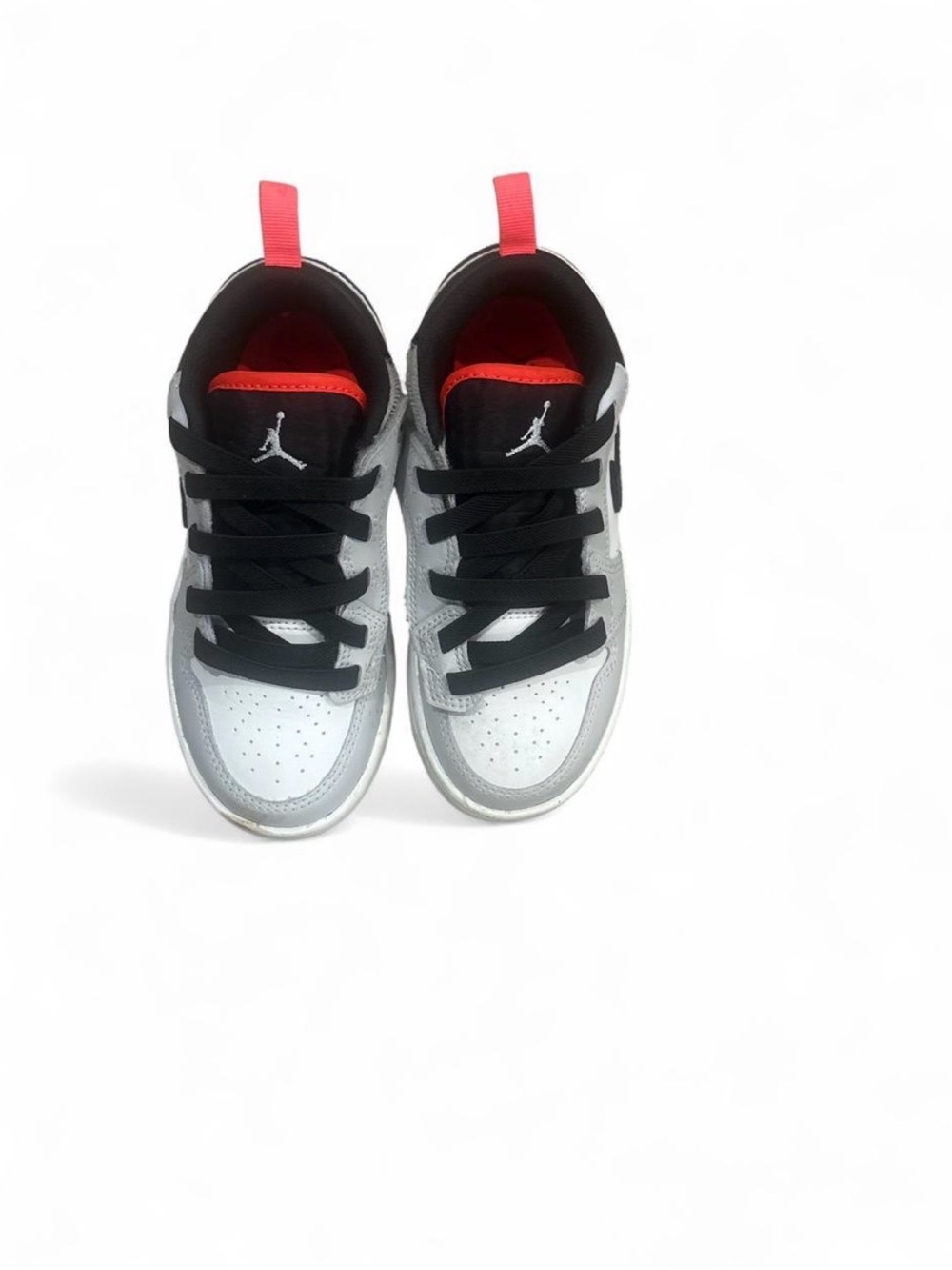 Air Jordan 1 low Kids' Low-Top Sneakers in White, Black & Red
